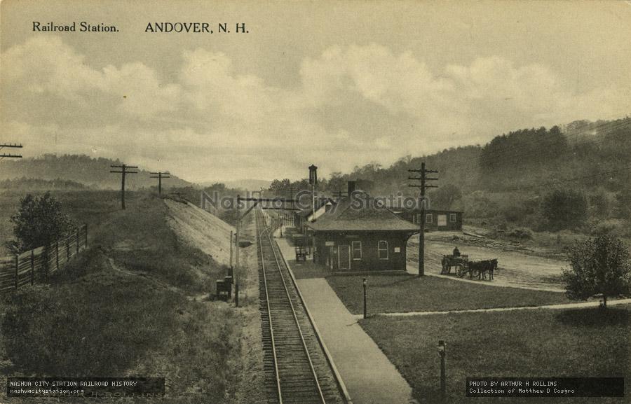 Postcard: Railroad Station, Andover, New Hampshire
